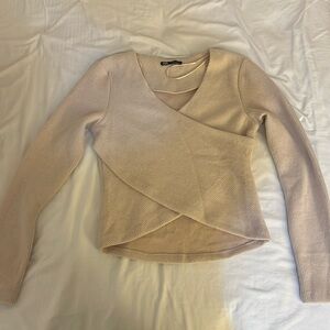 ZARA v neck sweater Beige S